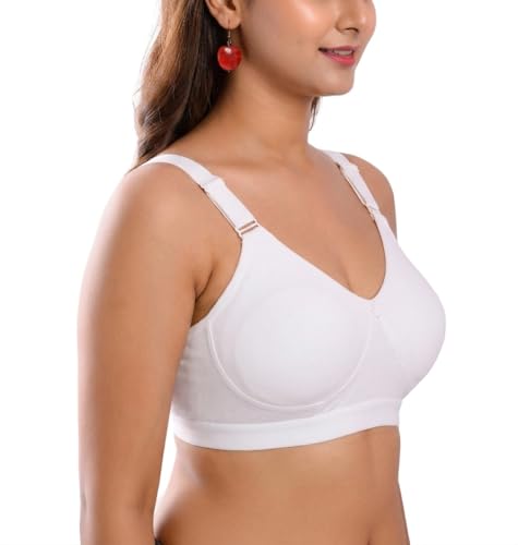 Image of Viral Girl Women's Wire-Free Cotton Hosiery Bra | Non-Padded, Full Coverage, Adjustable Straps | Soft Comfortable Innerwear with Hook & Eye Closure for Everyday Use