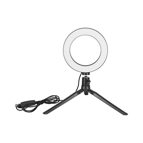 Selfie-Ringlampe, LED-Fülllicht Geringer Stromverbrauch Tragbar 3 Modi Einstellbar Schwarz mit Stativ für Make-up für… – Bild 3