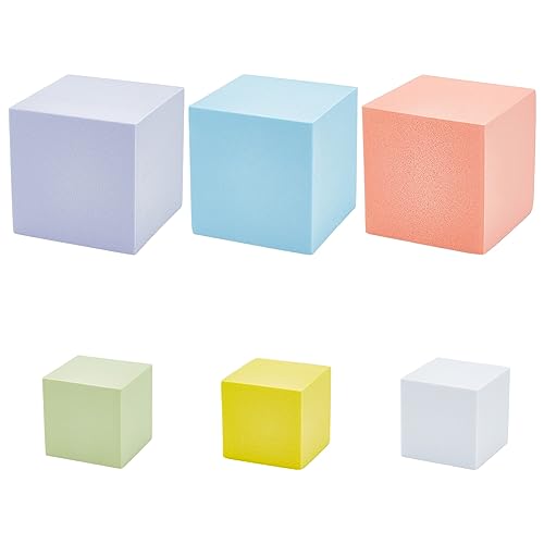 FREEBLOSS 6 Pezzi Fotografia Puntelli Cubo Schiuma Geometria Prodotto Fotografia in Posa Puntelli Solidi Blocchi Quadrato Blocco di Cemento Fotografia Puntelli per Gioielli