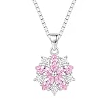 [Ningnvshi] ネックレス レディース 桜 さくら ペンダント プラチナ仕上げ ピンク ジルコニア 金属アレルギー対応 春 誕生日 プレゼント 妻 彼女 女性