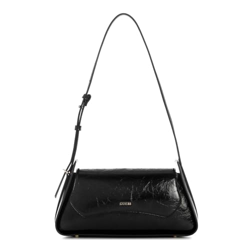 Sac à épaule GUESS Xena noir - Sac à bandoulière chic avec rabat pour femme