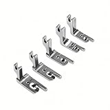 KangTeer Sewing Rolled Hemmer Foot 5Pcs Rolled Double Fold Hem Presser Foot Replacement Compatible with High-Shank, Single-Needle Industrial Home Sewing Machine