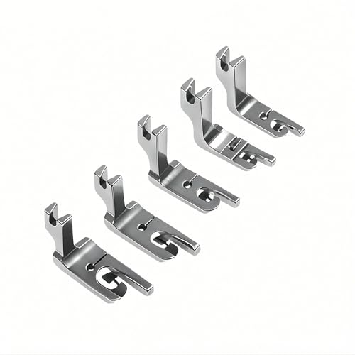 KangTeer Sewing Rolled Hemmer Foot 5Pcs Rolled Double Fold Hem Presser Foot Replacement Compatible with High-Shank, Single-Needle Industrial Home Sewing Machine