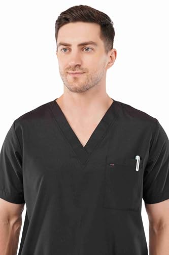 Image of PRAGATI TRENDS Unisex Scrub Suit Surgical V-Neck Top and Cargo Type Trouser (BLACK, 2XL)