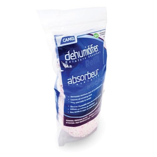 Camco 44284 Moisture Absorber Refill - Resealable Bag, Absorbs Up to 3X Its Weight in Water, Reduces Moisture and Humidity in Offices, Closets, Bathrooms, Kitchens, Boats, RVs and More - 42 oz