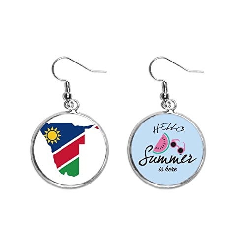 Pendientes de Namibia mapa de África con diseño de sandía ligera para oreja