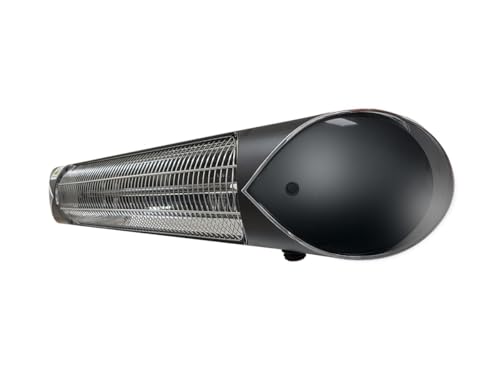 Patio Heater, Ecostrad Thermaglo Infared Patio Heater, Black 2kW, Low Glare, Remote Included