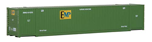 Walthers Scenemaster Ho Scale Model Of Emp (Green, Yellow) 53' Singamas Corrugated Side Container,949-8503 #TOP1