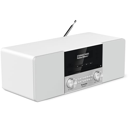 TechniSat DIGITRADIO 3 - Stereo DAB Radio Kompaktanlage (DAB+, UKW, CD-Player, Bluetooth, USB, Kopfhöreranschluss, AUX-Eingang, Radiowecker, OLED Display, 20 Watt RMS) weiß