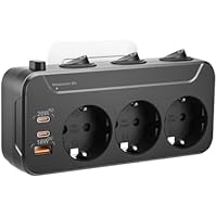 Ladron Enchufes con Interruptor,Enchufe Multiple USB C Carga