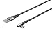 Produktbild goobay 64656 USB C auf USB A Kabel mit 90 Grad Winkel/Handykabel 480 Mbits/USB C Schnellladekabel 60W & 20V / Textilkabel Grau 1m