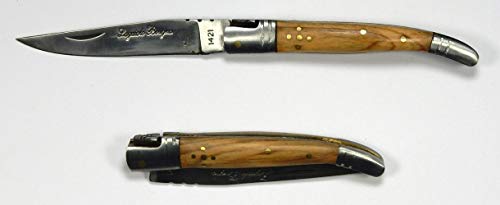 Bois & Mots Couteau de Poche 10 cm - Laguiole en Teck - Lame : 8,5 cm - Longueur Totale : 19 cm Cover