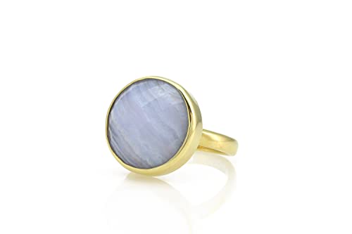 Anneau d'agate bleu Anemone pour remplacer les bijoux industriels sans âme
