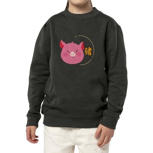 Sweatshirt enfant cochon pull coton confortable pour peau sensible