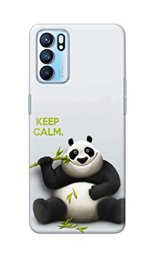 Image of PRINTFIDAA� Printed Hard Back Cover Case for Oppo Reno6 5G | Oppo Reno 6 5G Back Cover (Cartoon Panda) -2808