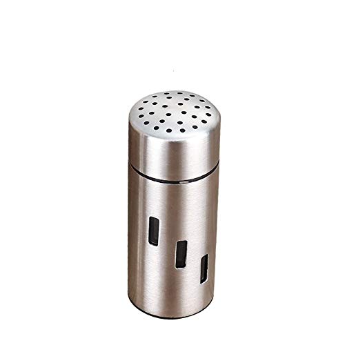 North cool Squeeze Bottle Stainless Steel Dusting Cans Barbecue Seasoning Bottle Pepper Salt Shaker Bottle Big Hole squirt bottle (Color : B Middle hole)