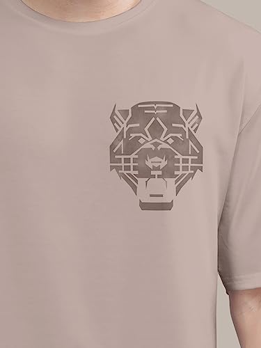 Image of BULLMER Trendy Front and Back Printed Oversized Round Neck T-Shirt for Men - Pack of 2