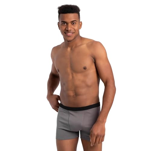 AYA | Men's Organic Pima Cotton Boxer Briefs | Natural Gray M