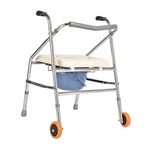 Opvouwbare nachtkastjesstoel met wiel en handvat In hoogte verstelbare douche-toiletstoel voor ouderen tot 330 lbs