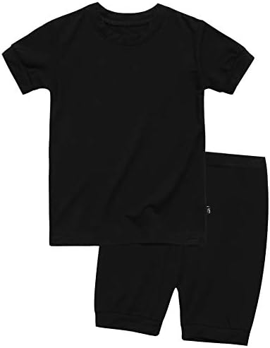 VAENAIT BABY Boys Short Sleepwear Pajamas 2pcs Set Short Colorful Black S