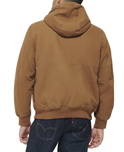 Image of Levi's mens Workwear Cotton Canvas Hoody Bomber Jacket (Regular & Big & Tall Sizes)