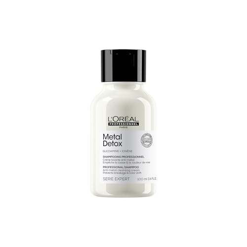 Image of L’Oréal Professionnel Metal Detox Shampoo 100ml Travel Size, Prevent Breakage and Colour Fade from Hard Water, Clarifying Shampoo, Sulphate Free & Vegan Shampoo, Prevent Damaged Hair