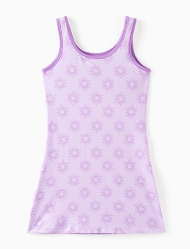 Image of Disney Stitch Princess Frozen Elsa Minnie Mouse Girls Tank Dress Sleeveless A-Line Sundress Summer Beach Clothes 2-9 Years