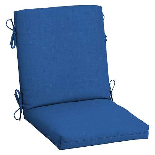 Image of Arden Outdoor Midback Chair Cushion, 18 x 16.5, Rain-Proof, Fade Resistant Cobalt Blue Texture