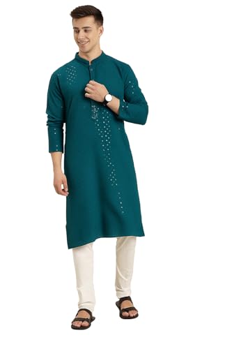 Image of Amazon Brand - Tavasya Men Rayon Blend Embroided Regular Kurta