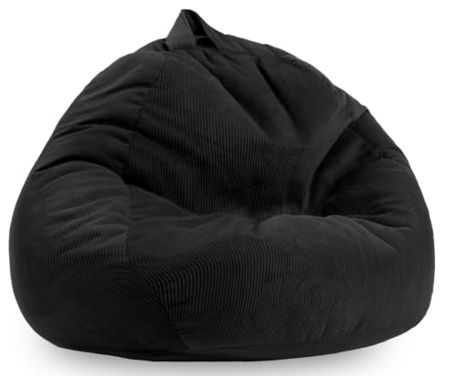 Image of 4FT Memory Foam Bean Bag Chairs for Adults Women Men Teen Sofa Comfoy Chair Large Beans Bags Sofa Black 4FT