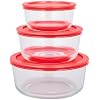 EUROSTAR GS247RD 6 Piece Multi-Size Glass Food Storage Container Set with Lids