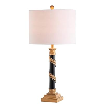 JONATHAN Y JYL3033A Camilla 28.5" Resin LED Table Lamp Traditional Classic Bedside Desk Nightstand Lamp for Bedroom Living Room Office College Bookcase LED Bulb Included, Antique Gold/Black