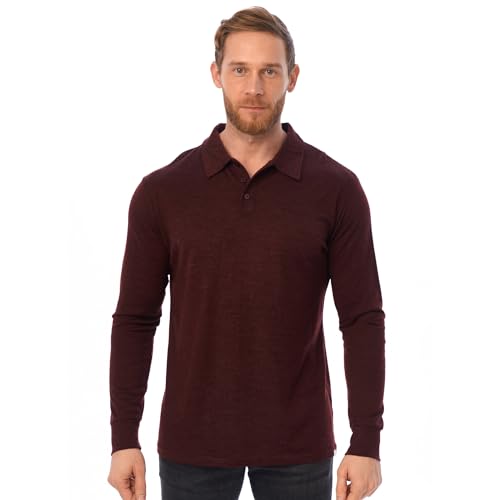 Merino.tech Merinos Polo Homme - 100% Laine Merinos Polo Shirt Homme à Manches Courtes et à...