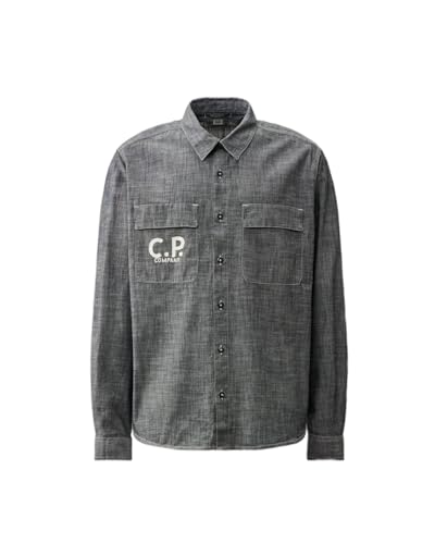 Image of C.P. COMPANY 16cmsh150a Men's Button-Down Shirt, blue, L