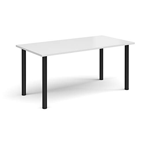 Image of Mr Office Rectangular radial leg meeting table - black legs, White, 1600