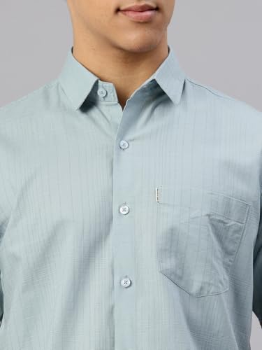 Image of Majestic Man Men's Pure Cotton Dobby Weave Checks Slim Fit Half Sleeve Casual Shirt