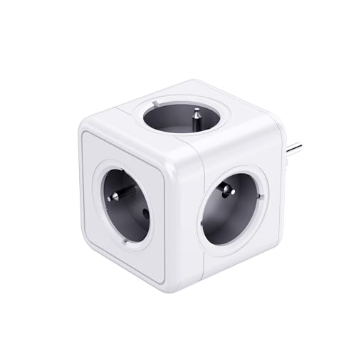 5 en 1 Prise cubique,multiprise Murale, 3680W Murale Prise,Multiprise Cube