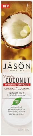 Jason Simply Coconut Whitening Toothpaste, Coconut Cream, 4.2 Ounce
