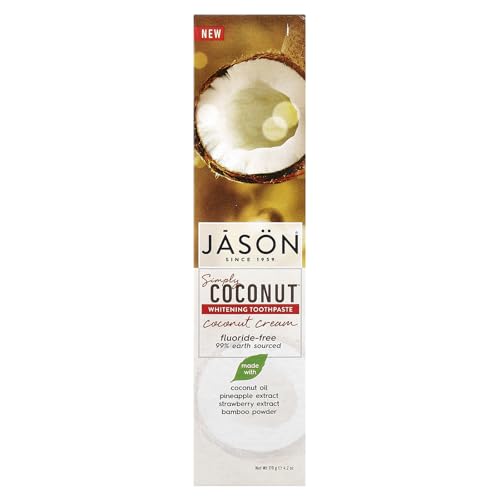 Jason Simply Coconut Whitening Toothpaste, Coconut Cream, 4.2 Ounce