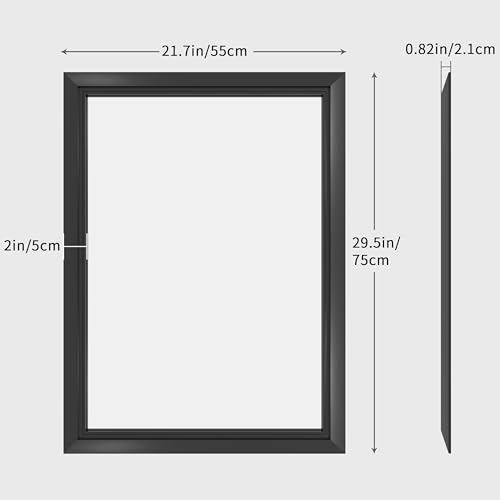 Image of 22x30 Inch Black Framed Bathroom Mirrors for Over Sink