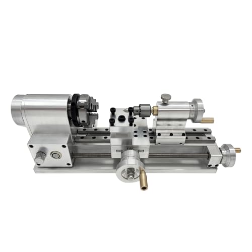 110V Mini Lathe Multifunctional Home Woodworking Small Lathe 80W Brushless Motor Small Lathe for DIY Crafts, Model Making(110V 2800RPM)