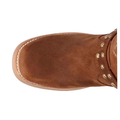 Dingo Womens Troubadour Studded Round Toe Pull On Casual Boots Over The Knee Mid Heel 2-3" - Brown4
