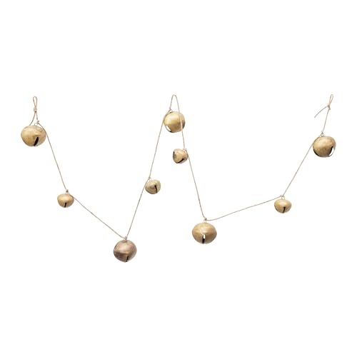 Creative Co-Op Metal Jingle Bell Garland Gold Finish