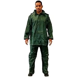 Pantalon De Trabajo Precio Gahibre Traje de Agua Completo | Chubasquero Plegable y Ligero | Traje Impermeable de Trabajo | Impermeable Pantalón y Chaqueta | Color Verde Talla XL