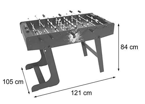 Mendler Tischkicker London, Kicker Kickertisch Tischfussball, klappbar 84x121x105 - schwarz