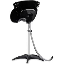 Portable Shampoo Bowl, Height and Angel Adjustable Mobile Hair Washing Basin, Standing Salon Deep Shampoo Sink with 1.5m Drain Hoses for Home Salon Hairstylist Use