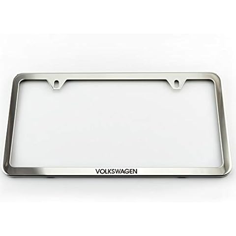 Volkswagen Genuine VW License Plate Frame - Slim with Logo - Polished 000071801AB5R5 Cover