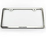 Volkswagen Genuine VW License Plate Frame - Slim with Logo - Polished 000071801AB5R5