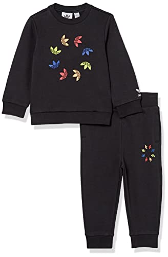 adidas Originals Unisex-Baby Adicolor Crew Set Black 9 Months