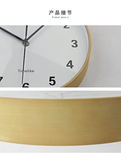 Timelike Wooden Round Wall Clock Silent & Non-Ticking Retro Wall Clock Operated for Living Room Bedroom Kitchen - Image 3